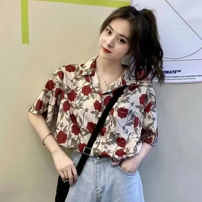 Women Clothes Summer Casual Loose Simplicity Printing Short Sleeve Shirts Women's Fashion Sweet Temperament All-match Tops
Women Clothes Summer Casual Loose Simplicity Printing Short Sleeve Shirts Women's Fashion Sweet Temperament All-match Tops