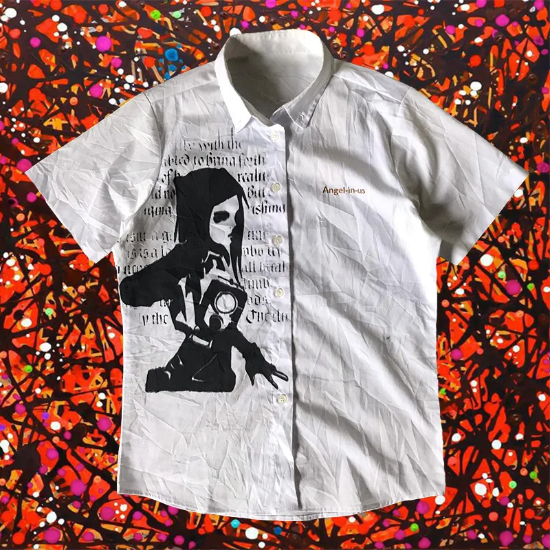 American New shirts For Men And Women Y2K Harajuku Retro Short-sleeved Gothic Couple SportsStreet Clothes Tops Suffering Trendy
American New shirts For Men And Women Y2K Harajuku Retro Short-sleeved Gothic Couple SportsStreet Clothes Tops Suffering Trendy