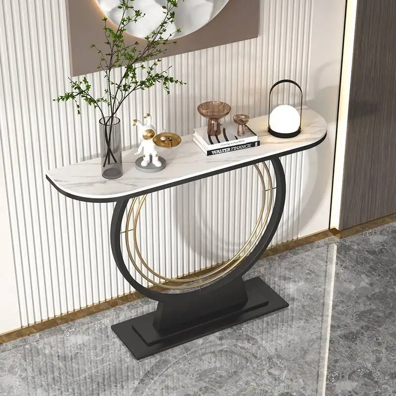 Stone Light Luxury Half Plate Console Italian round Cabinet Modern Minimalist Wall-Mounted Console Tables Side View Table 
Stone Light Luxury Half Plate Console Italian round Cabinet Modern Minimalist Wall-Mounted Console Tables Side View Table