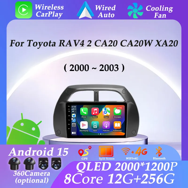 For Toyota RAV4 2 CA20 CA20W XA20 2000 - 2003 Car Radio Multimedia Player Video Split Screen DSP GPS Navi Carplay Android 15 BT
For Toyota RAV4 2 CA20 CA20W XA20 2000 - 2003 Car Radio Multimedia Player Video Split Screen DSP GPS Navi Carplay Android 15 BT
