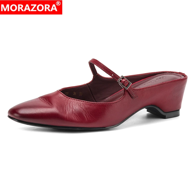 MORAZORA Fashion Genuine Leather Slippers Women Shoes Thick High Heels Slipper Party Street Shoes Summer Footwear Mules
MORAZORA Fashion Genuine Leather Slippers Women Shoes Thick High Heels Slipper Party Street Shoes Summer Footwear Mules