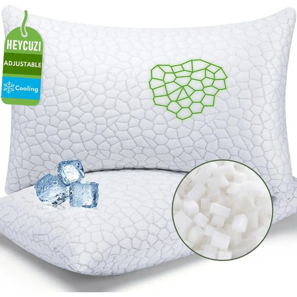 Pillows Queen Size Set o 2 - Cooling Shredded Memory oam Pillow or Sleng 2 Pack, Adjustable Cool Bed Pillows or Side, Back, and
Pillows Queen Size Set o 2 - Cooling Shredded Memory oam Pillow or Sleng 2 Pack, Adjustable Cool Bed Pillows or Side, Back, and