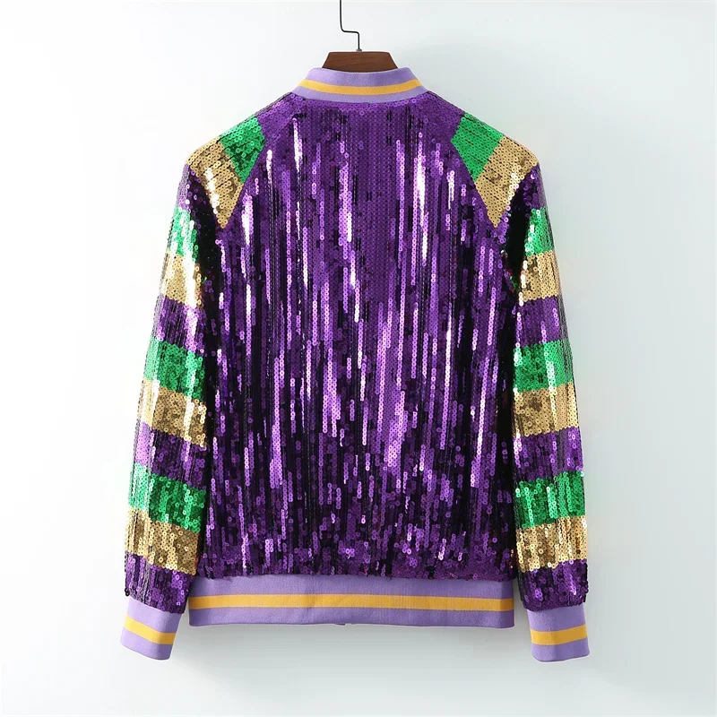 Women Spring Autumn Loose Streetwear Zipper Hip Hop Jackets New Patchwork Color Long Sleeve Round Neck Sequins Coats
Women Spring Autumn Loose Streetwear Zipper Hip Hop Jackets New Patchwork Color Long Sleeve Round Neck Sequins Coats