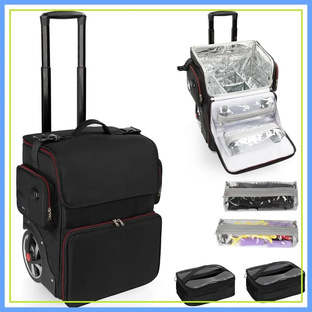 Large Makeup Train Case with Wheels, Heat Insulation Hairdressing Trolley for Stylists
Large Makeup Train Case with Wheels, Heat Insulation Hairdressing Trolley for Stylists