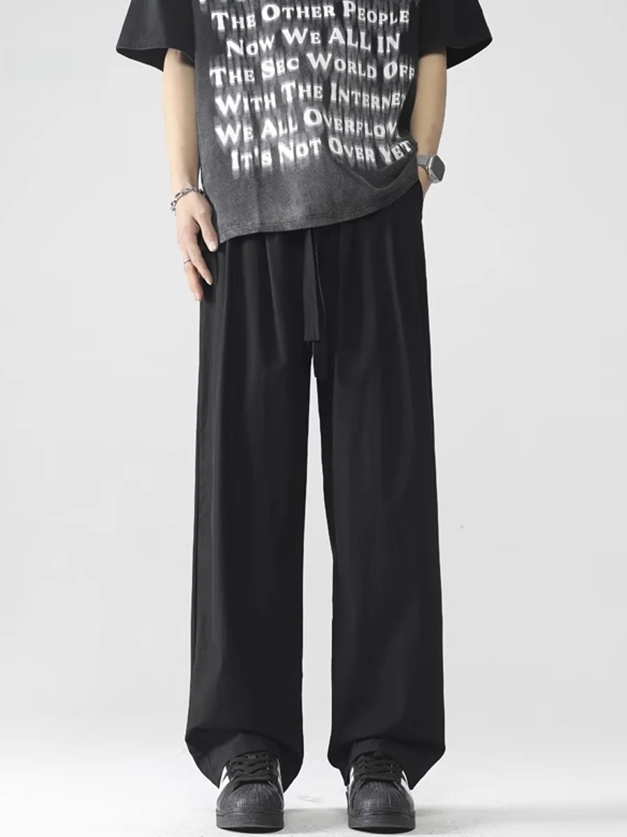 Bla Drapey Ice Silk Men's Summer Casual Wide Leg Pants Loose Straight Leg Trousers Faionable Brand Wmnm Youth Energy Sle
Bla Drapey Ice Silk Men's Summer Casual Wide Leg Pants Loose Straight Leg Trousers Faionable Brand Wmnm Youth Energy Sle