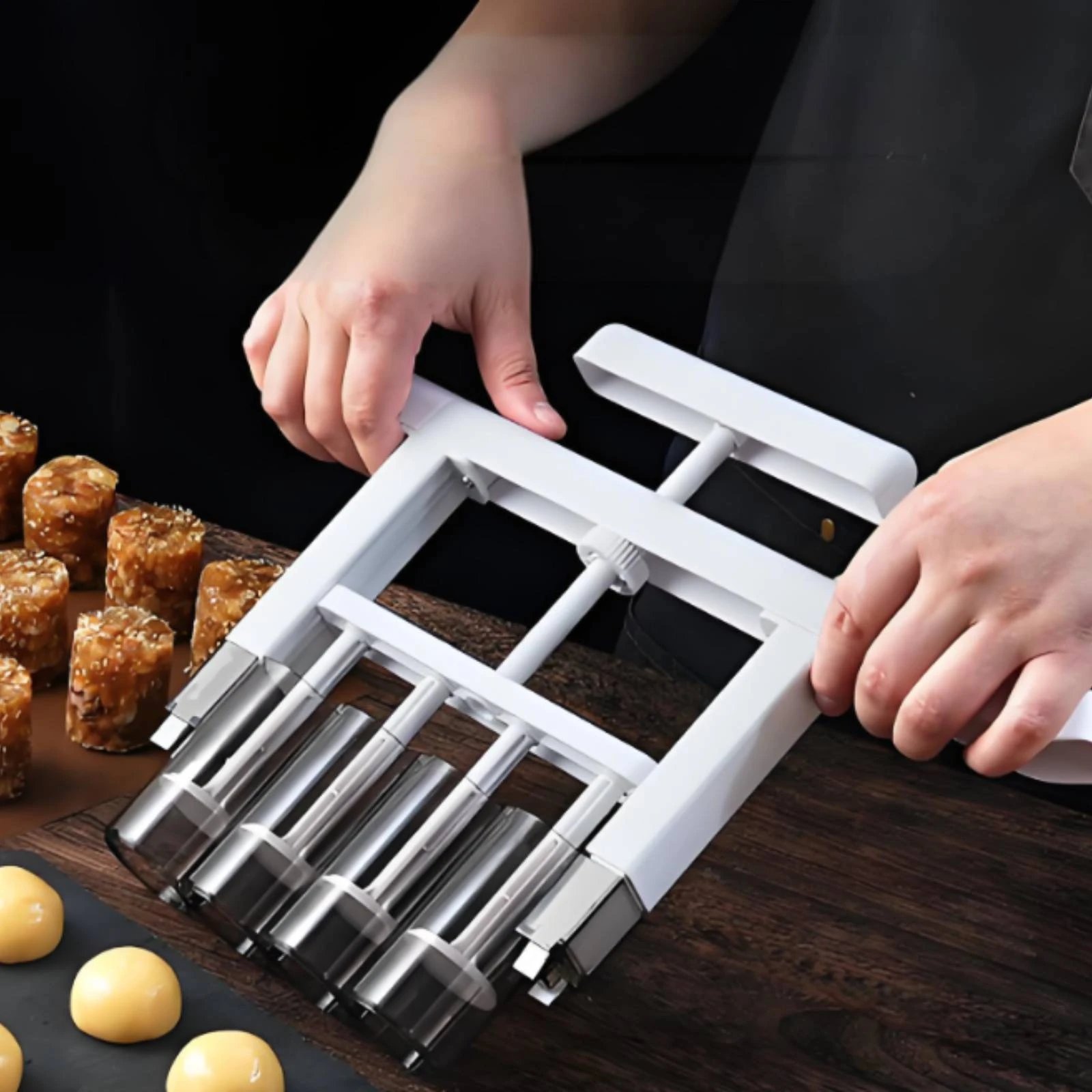Mooncake Filling Divider Even-Dispensing Pastry Portioning Machine Portioner Hand-Press for Bakers, Bakery
Mooncake Filling Divider Even-Dispensing Pastry Portioning Machine Portioner Hand-Press for Bakers, Bakery