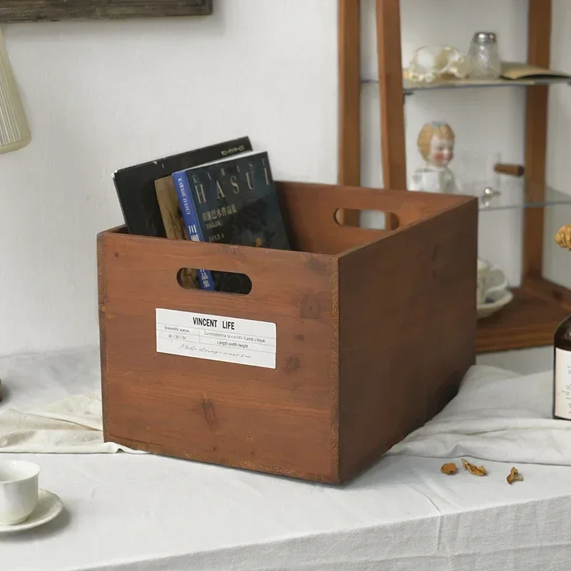 Solid Wood Magazines and Books Storage Retro Do Old Record Storage Box Multi-functional Sundries Basket CD Album Organizer Boxes
Solid Wood Magazines and Books Storage Retro Do Old Record Storage Box Multi-functional Sundries Basket CD Album Organizer Boxes