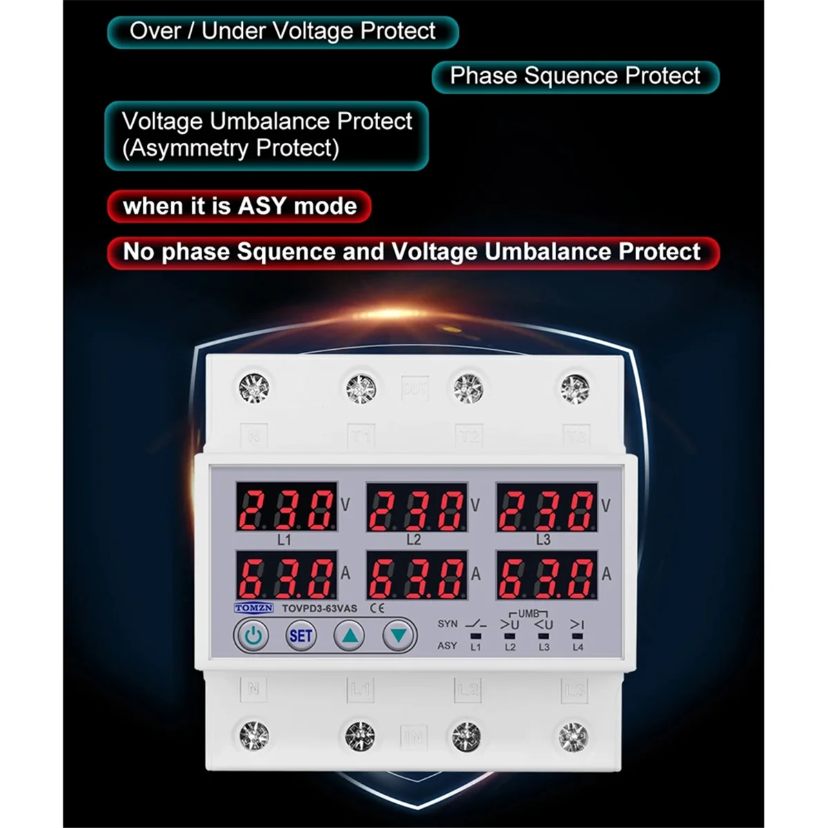 A74Z Din-рейка 63A, предел тока при повышенном пониженном напряжении, реле защиты, синхронный асинхронный ASYNC
A74Z Din-рейка 63A, предел тока при повышенном пониженном напряжении, реле защиты, синхронный асинхронный ASYNC