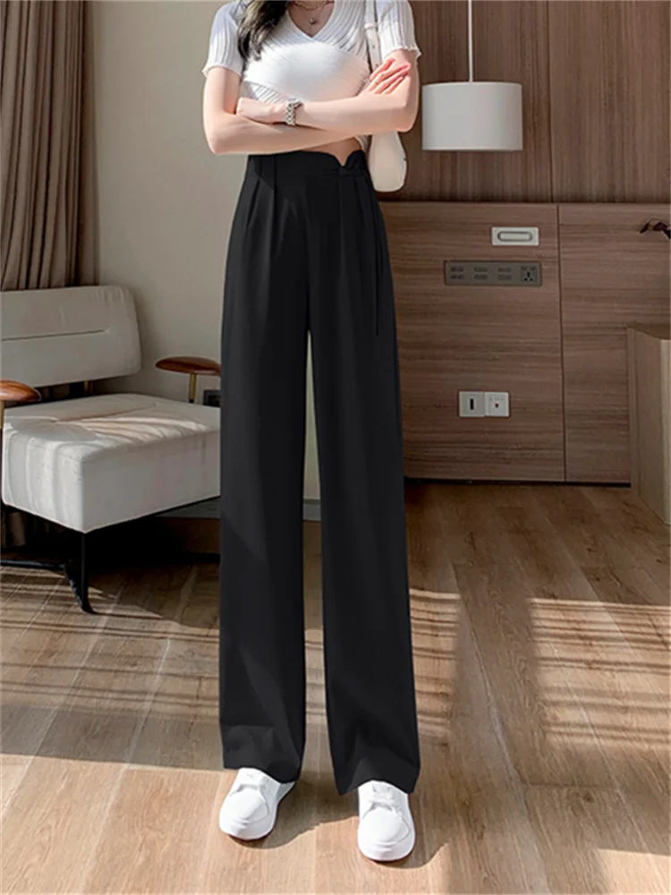 High Waisted Suits Pants for Women 2023 New Korean Fashion Casual Wide Leg Pants Office Ladies Vintage Straight Pants Button
High Waisted Suits Pants for Women 2023 New Korean Fashion Casual Wide Leg Pants Office Ladies Vintage Straight Pants Button