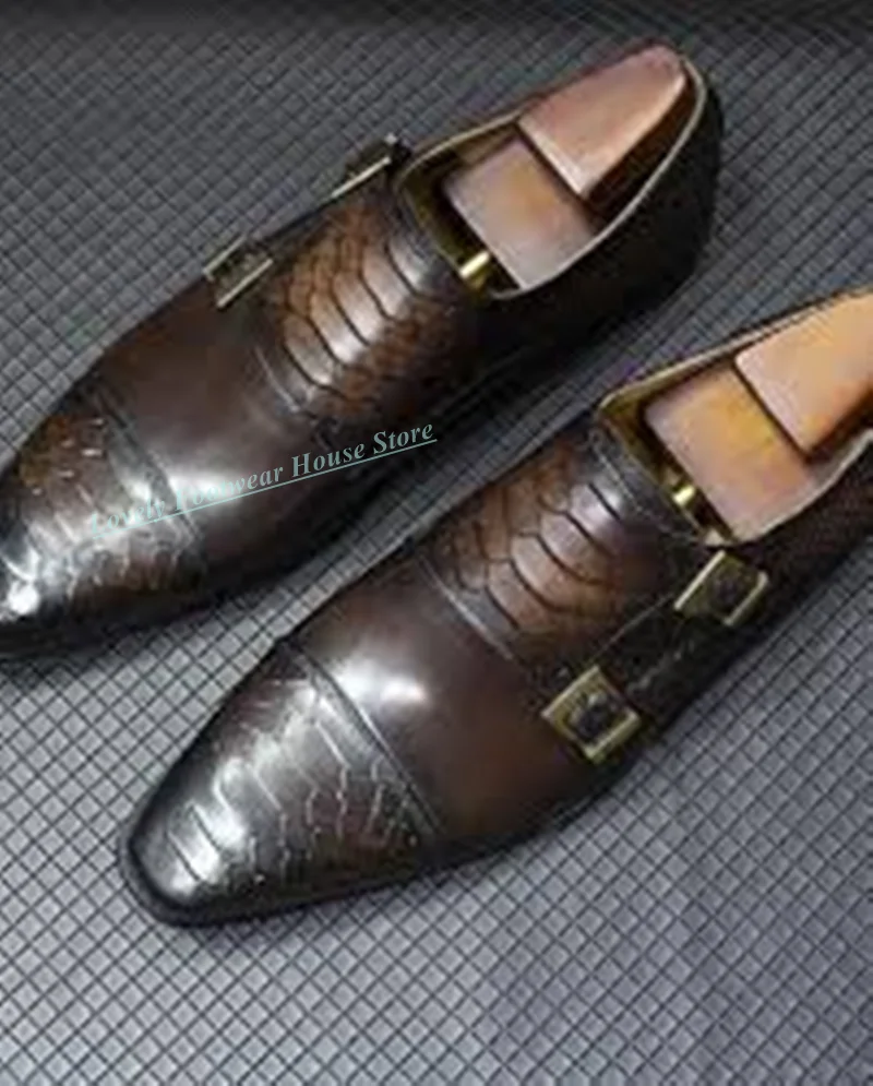 Stylish Crocodile Print Gentalman Genuine Leather Shoes Male Pointed Toe Buckle Decoration Slip On Black Brown Single Shoes
Stylish Crocodile Print Gentalman Genuine Leather Shoes Male Pointed Toe Buckle Decoration Slip On Black Brown Single Shoes