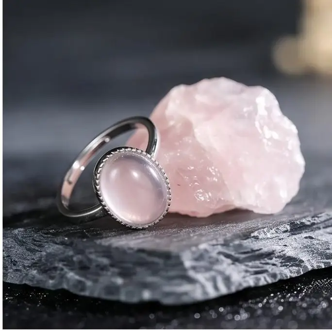 Natural Rose Quartz Ring 11x9mm Oval Cabochon S925 Sterling Silver Beaded Halo Adjustable Band Love Stone Heart Chakra Gift
Natural Rose Quartz Ring 11x9mm Oval Cabochon S925 Sterling Silver Beaded Halo Adjustable Band Love Stone Heart Chakra Gift