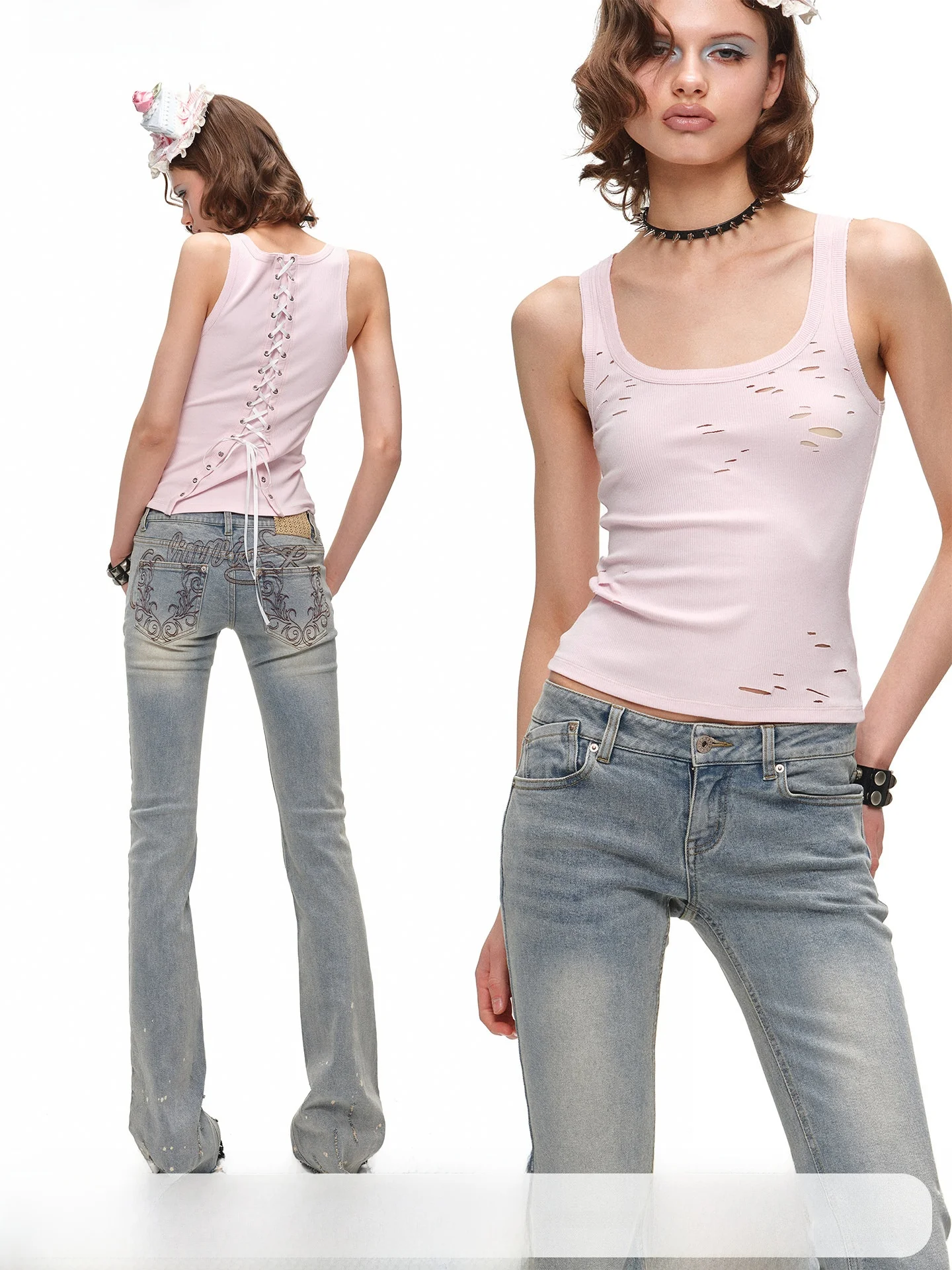 1JINN STUDIO Heavyweight Frayed Embroidered Loose Fit Low Waist Bell Bottom Jeans Women's Elastic Denim Summer Cotton Jeans
1JINN STUDIO Heavyweight Frayed Embroidered Loose Fit Low Waist Bell Bottom Jeans Women's Elastic Denim Summer Cotton Jeans