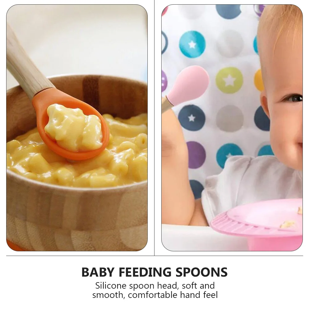 6 Pcs Silicone Spoon Wooden H Child Bowl Baby Feeding Rice Mixing Heat Cold Comfortable Grip Kitchen Bar Tools
6 Pcs Silicone Spoon Wooden H Child Bowl Baby Feeding Rice Mixing Heat Cold Comfortable Grip Kitchen Bar Tools