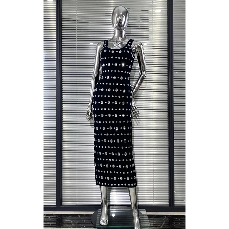 Sparkling Diamonds Sleeveless Package Black Bandage Ankle Length Dress Woman evening Party Dress Celebrity Birthday Party Outfit
Sparkling Diamonds Sleeveless Package Black Bandage Ankle Length Dress Woman evening Party Dress Celebrity Birthday Party Outfit