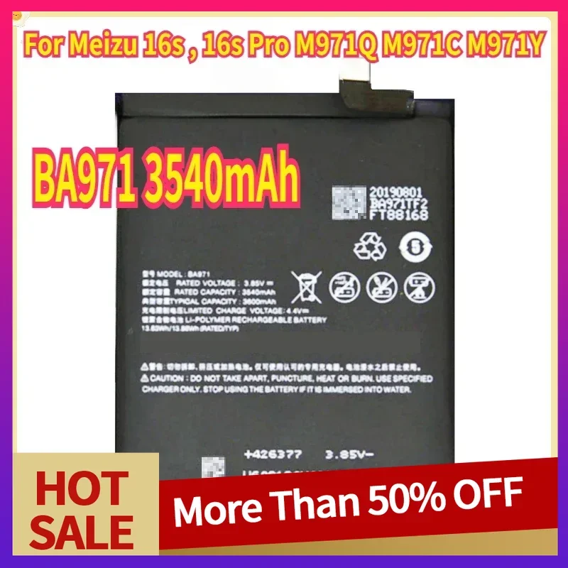 3540mAh New BA971 for Meizu 16s , 16s Pro M971Q M971C M971Y High Quality Replacement Mobile Phone Batteries
3540mAh New BA971 for Meizu 16s , 16s Pro M971Q M971C M971Y High Quality Replacement Mobile Phone Batteries