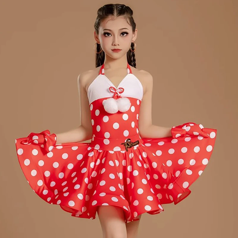 Children's Latin Dancewear kids girls Training Costume Festival Competition Performance Backless Big Red and White Wave Dot Set
Children's Latin Dancewear kids girls Training Costume Festival Competition Performance Backless Big Red and White Wave Dot Set