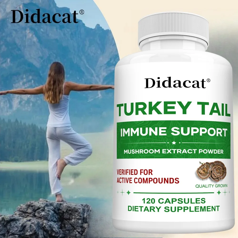 Turkey Tail Mushroom Supplement, Boosts The Immune System, Promotes Health and Vitality, Vegan, Non-GMO, 120 Capsules
Turkey Tail Mushroom Supplement, Boosts The Immune System, Promotes Health and Vitality, Vegan, Non-GMO, 120 Capsules