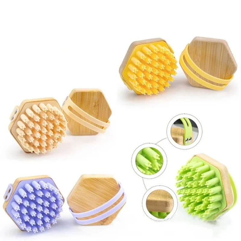 1 шт., щетка для шампуня с бамбуковой деревянной ручкой, мягкий силиконовый влажный и сухой массажер для очистки кожи головы двойного назначения, расческа, скребок для тела, отшелушивающие инструменты 
1 шт., щетка для шампуня с бамбуковой деревянной ручкой, мягкий силиконовый влажный и сухой массажер для очистки кожи головы двойного назначения, расческа, скребок для тела, отшелушивающие инструменты