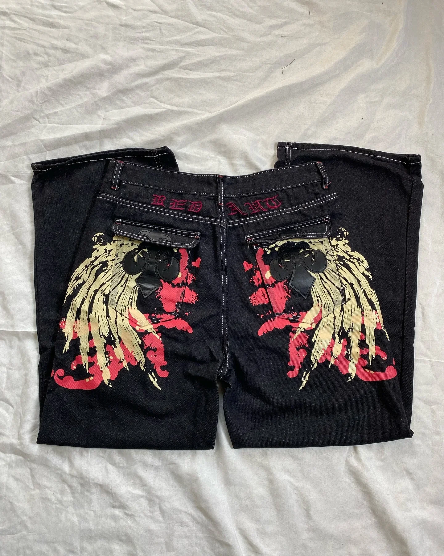 American Vintage High Waist Baggy Jeans Y2k Street Gothic Angel Wing Print Men Jeans Couples Hip Hop Straight Loose Pants
American Vintage High Waist Baggy Jeans Y2k Street Gothic Angel Wing Print Men Jeans Couples Hip Hop Straight Loose Pants