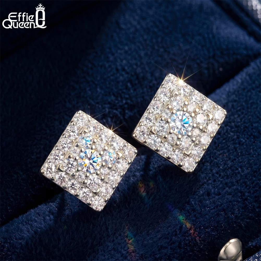 Effie Queen Certified Moissanite Stud Earrings for Women 925 Sterling Silver Full Diamond Square Shape Wedding Jewelry SMOE25
Effie Queen Certified Moissanite Stud Earrings for Women 925 Sterling Silver Full Diamond Square Shape Wedding Jewelry SMOE25
