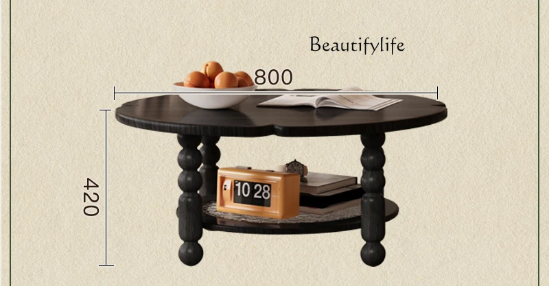 French Retro Designer Black Solid Wood round High and Low Coffee Table Small Apartment Living Room Side Table
French Retro Designer Black Solid Wood round High and Low Coffee Table Small Apartment Living Room Side Table