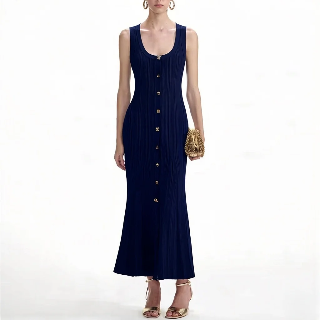 2026 New Arrival Women Knitted Long Dress Elegant V-neck Single-breasted Pleated Sweater Dress Office Lady Vestidos
2026 New Arrival Women Knitted Long Dress Elegant V-neck Single-breasted Pleated Sweater Dress Office Lady Vestidos