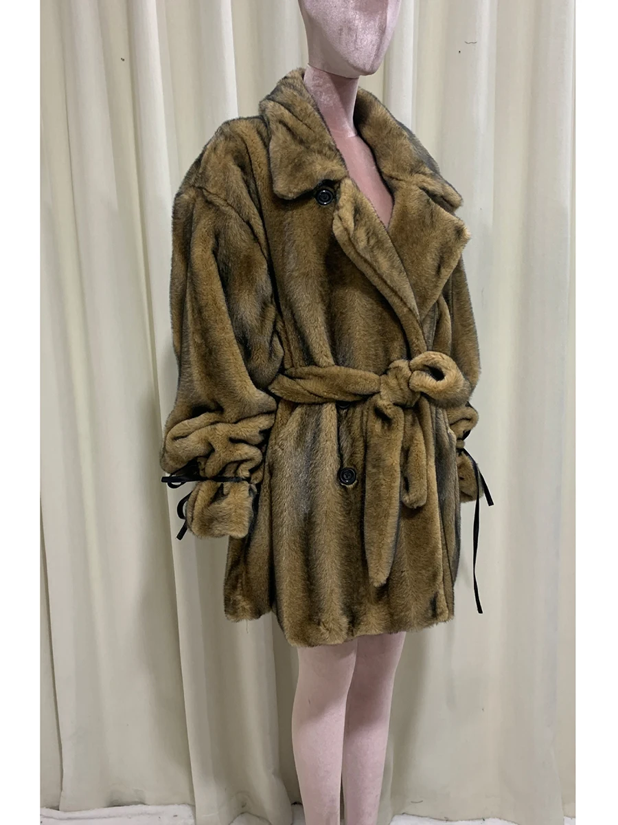 Autumn Winter Oversized Thick Warm Soft Faux Fur Coat Women Double Breasted Elegant Luxury Designer Clothes Fluffy Jacket 2025
Autumn Winter Oversized Thick Warm Soft Faux Fur Coat Women Double Breasted Elegant Luxury Designer Clothes Fluffy Jacket 2025