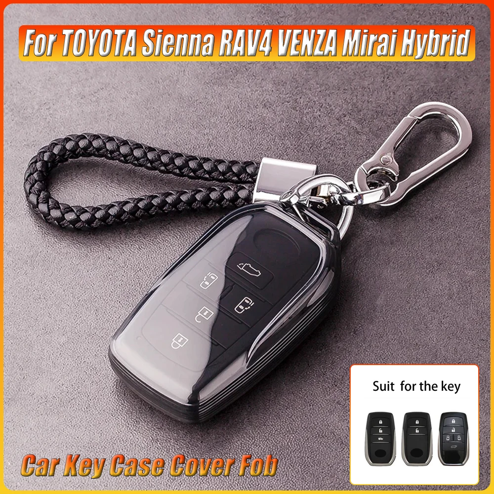 For TOYOTA Sienna RAV4 VENZA Mirai Hybrid Transparent Black Soft TPU Vehicles Alphard Remote 4 5 6 Button Car Key Case Cover Fob
For TOYOTA Sienna RAV4 VENZA Mirai Hybrid Transparent Black Soft TPU Vehicles Alphard Remote 4 5 6 Button Car Key Case Cover Fob