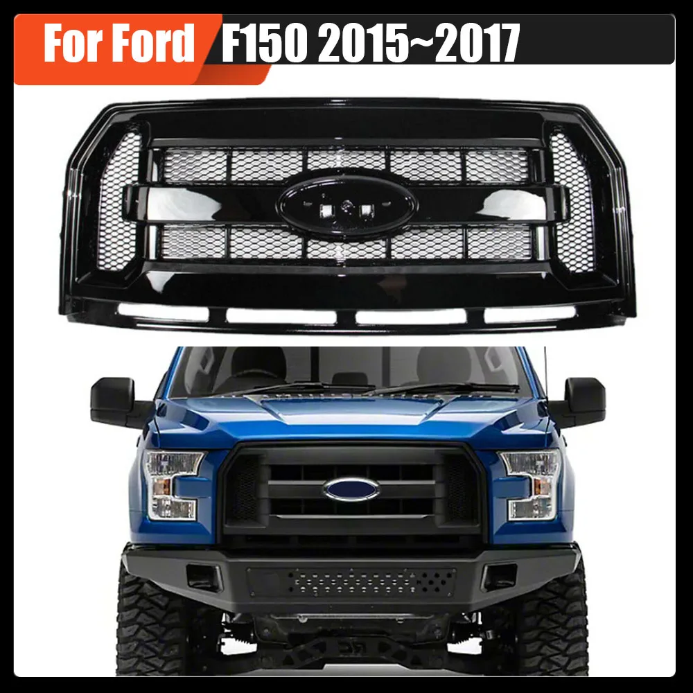Modified LED Mesh Grill Gloss Black Front Hood Bumper Upper Racing Grills Grill Radiator Grille For Ford F150 2015~2017
Modified LED Mesh Grill Gloss Black Front Hood Bumper Upper Racing Grills Grill Radiator Grille For Ford F150 2015~2017