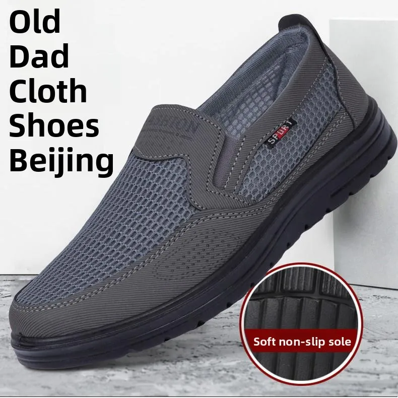 Men's Summer Breathable Mesh Old Beijing Cloth Shoes Slip-On Dad Shoes Elderly Footwear Flat Heel round Toe Polyurethane Outsole
Men's Summer Breathable Mesh Old Beijing Cloth Shoes Slip-On Dad Shoes Elderly Footwear Flat Heel round Toe Polyurethane Outsole