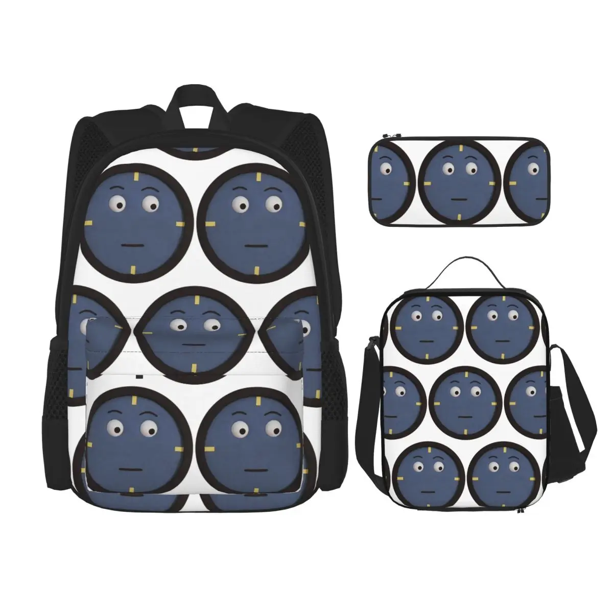 Don't Hug Me I'm Scared Clock (no Hands) Backpacks Students Bookbag School Bags Rucksack Lunch Bag Pen Bag Three-Piece Set
Don't Hug Me I'm Scared Clock (no Hands) Backpacks Students Bookbag School Bags Rucksack Lunch Bag Pen Bag Three-Piece Set