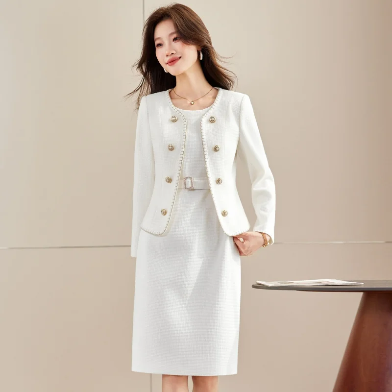 Coat+Dress Elegant women's skirt suit with short jacket, new spring high-end professional dress suit, formal attire
Coat+Dress Elegant women's skirt suit with short jacket, new spring high-end professional dress suit, formal attire