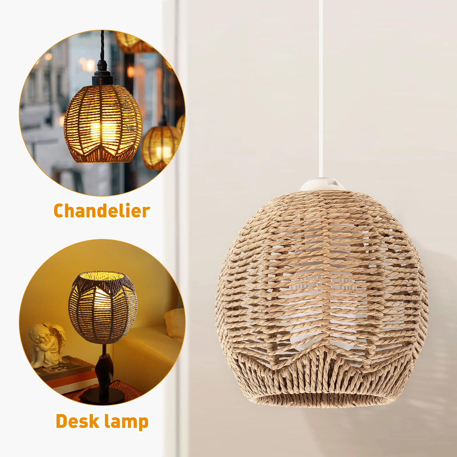 Woven Lampshade Imitated Rattan Chandelier Shade Handmade Modern Style for Household Lighting Decorative Light Cover Accessory
Woven Lampshade Imitated Rattan Chandelier Shade Handmade Modern Style for Household Lighting Decorative Light Cover Accessory