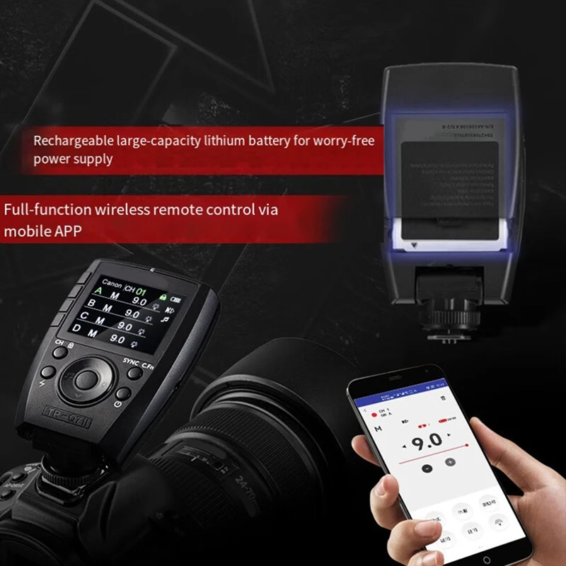 TR-Q7II 2.4G Wireless Trigger Transmitter Speedlite Flash Remote Controller TTL Flash Trigger for
TR-Q7II 2.4G Wireless Trigger Transmitter Speedlite Flash Remote Controller TTL Flash Trigger for