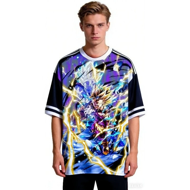 Dragon Ball Z Gohan Super Saiyan 2 Anime Jersey T-shirt Men's Women's Full Sublimation Lightning Print Casual Streetwear Top
Dragon Ball Z Gohan Super Saiyan 2 Anime Jersey T-shirt Men's Women's Full Sublimation Lightning Print Casual Streetwear Top