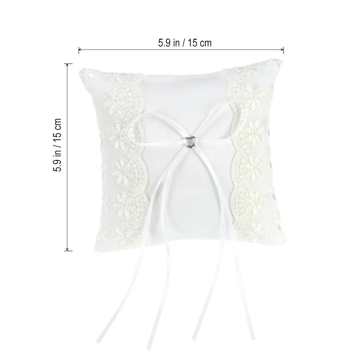 15*15cm Lace Flower Decorated Bridal Wedding Ceremony Pocket Pillow Cushion with Satin Ribbons
15*15cm Lace Flower Decorated Bridal Wedding Ceremony Pocket Pillow Cushion with Satin Ribbons