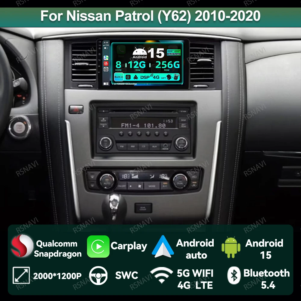 Автомобильный радиоприемник Android 15 для Nissan Patrol (Y62) 2010-2020 Мультимедийная навигация BT DSP DVD Стерео 5G WIFI Авторадио Qualcomm QLED
Автомобильный радиоприемник Android 15 для Nissan Patrol (Y62) 2010-2020 Мультимедийная навигация BT DSP DVD Стерео 5G WIFI Авторадио Qualcomm QLED