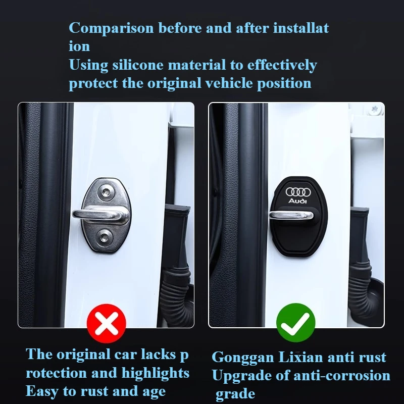 For Audi A4L/A5/A6L/Q5L/A7L/special Car Door Lock Cover, Door Shock Absorber, Cushion and Protective Pad Silicone
For Audi A4L/A5/A6L/Q5L/A7L/special Car Door Lock Cover, Door Shock Absorber, Cushion and Protective Pad Silicone
