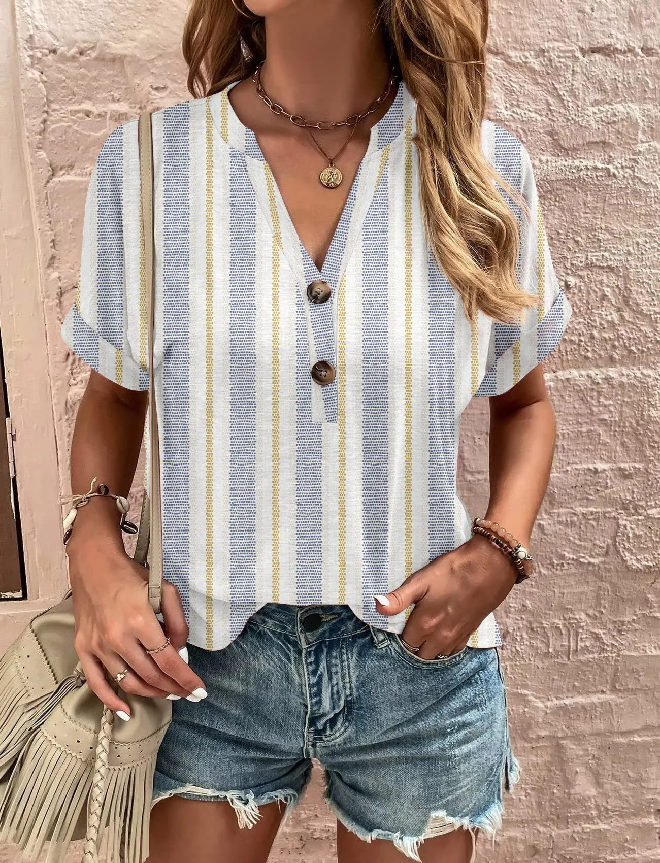 Summer Cotton Linen Breathable Solid Color Button Down V-neck Shirt Basic And Versatile Casual Comfortable Lady Office Tops
Summer Cotton Linen Breathable Solid Color Button Down V-neck Shirt Basic And Versatile Casual Comfortable Lady Office Tops