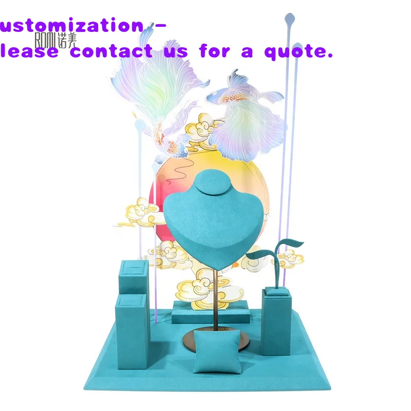 Дизайнерский витринный набор для демонстрации ювелирных изделий из замши и бархата: подставка для прилавка
Дизайнерский витринный набор для демонстрации ювелирных изделий из замши и бархата: подставка для прилавка