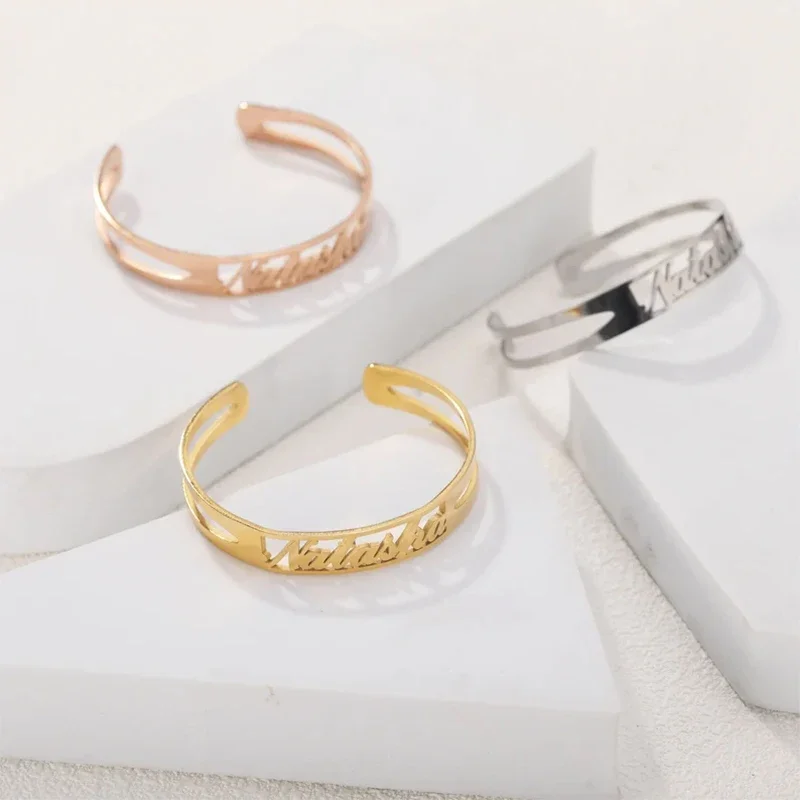 Customized Name Bracelet Bangles for Women Luxury Stainless Steel Open Bracelet Female Jewelry Birthday Gifts Wholesale
Customized Name Bracelet Bangles for Women Luxury Stainless Steel Open Bracelet Female Jewelry Birthday Gifts Wholesale