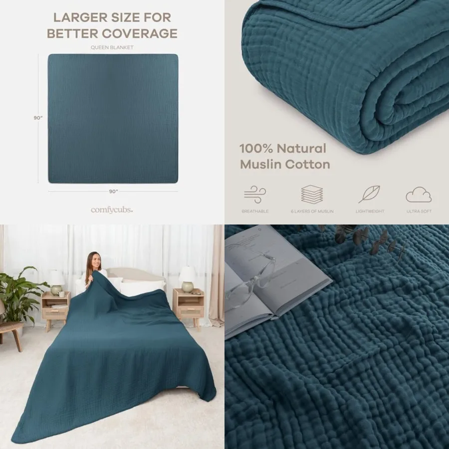 Muslin Blanket for Adults 6 Layer Soft, Breathable Lightweight Muslin Adult Blanket - Machine Washable Designed in The US Beddi
Muslin Blanket for Adults 6 Layer Soft, Breathable Lightweight Muslin Adult Blanket - Machine Washable Designed in The US Beddi