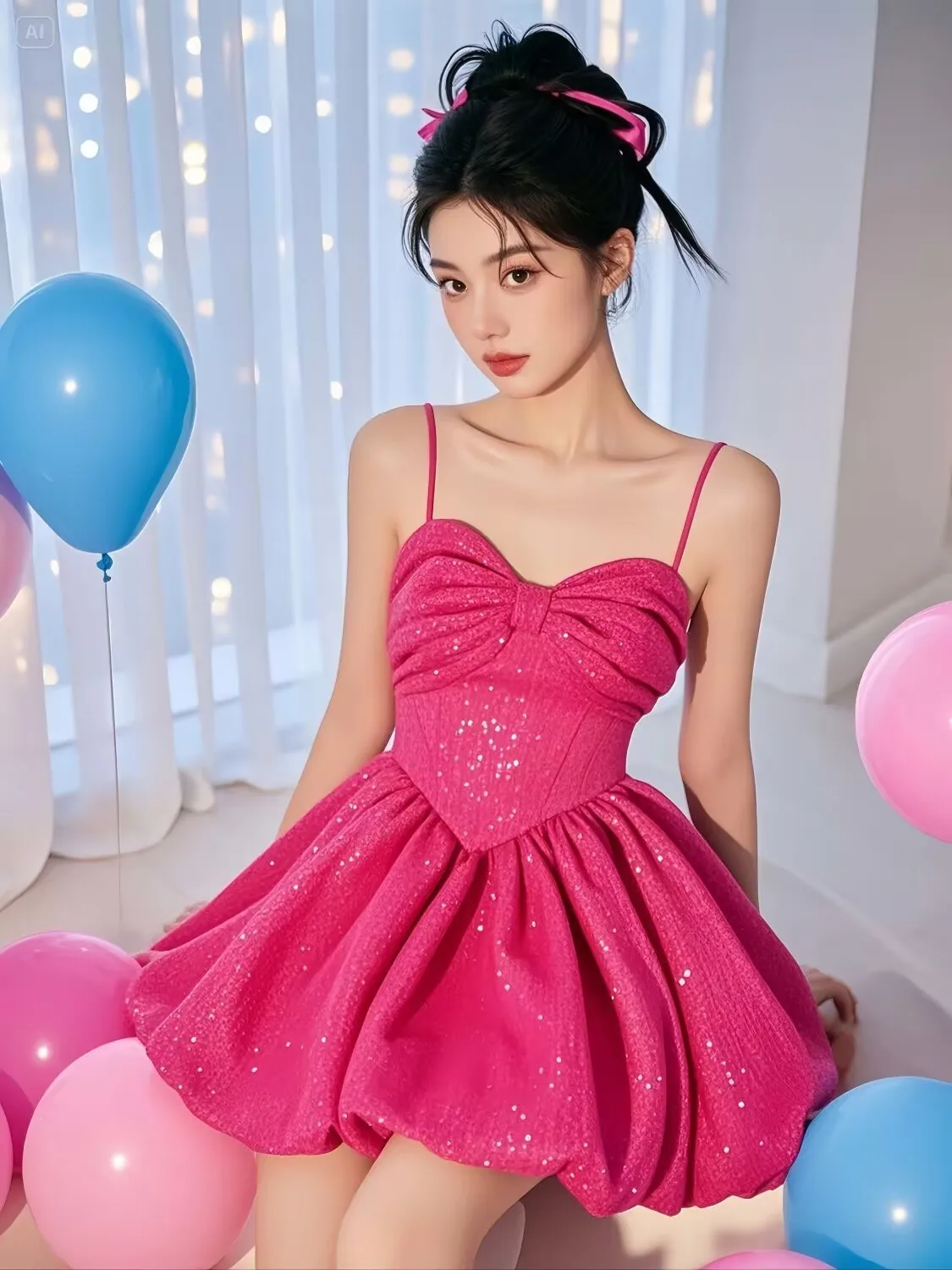 Women's Sexy Slim Mini Dress, Pink Print, Sweet A-Line, Ballet Dress, Cute Princess Birthday party Dress, Summer, New, 2025
Women's Sexy Slim Mini Dress, Pink Print, Sweet A-Line, Ballet Dress, Cute Princess Birthday party Dress, Summer, New, 2025