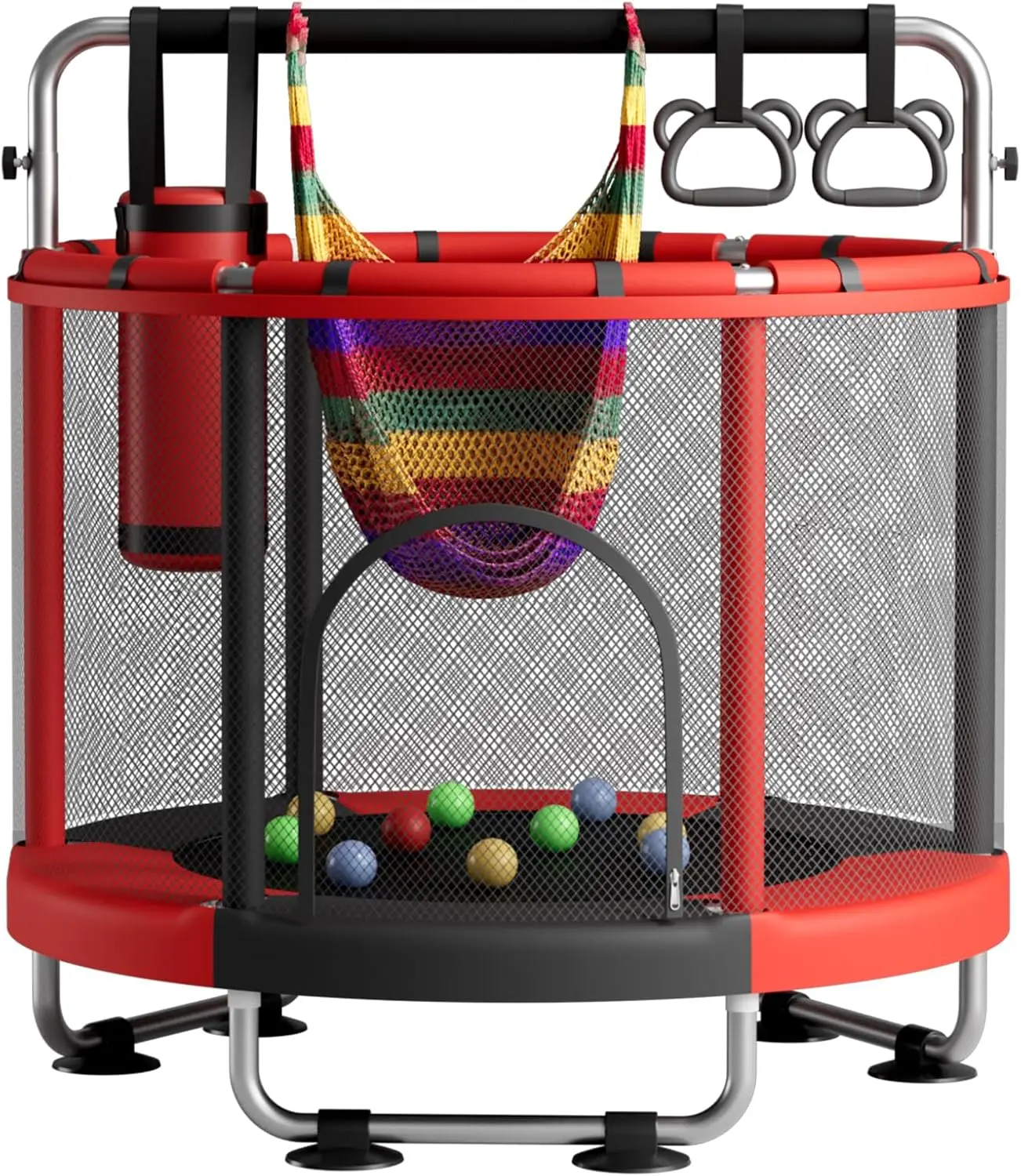 55" Trampoline for Kids with Enclosure, 440lbs Capacity Indoor Outdoor Toddler Trampoline with Adjustable Gymnastic Bar & Toys
55" Trampoline for Kids with Enclosure, 440lbs Capacity Indoor Outdoor Toddler Trampoline with Adjustable Gymnastic Bar & Toys