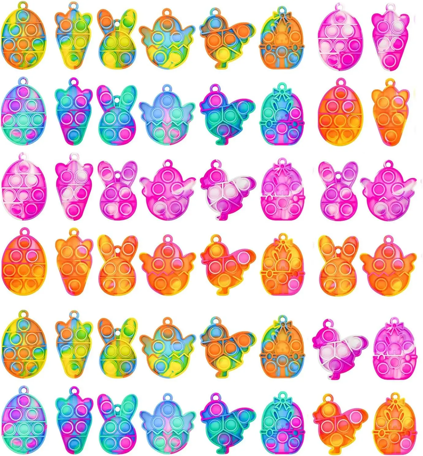 48 Pcs Easter Mini Fidget Sensory Pop Toys, Keychain Basket Stuffers for Party Favors and Classroom Prizes
48 Pcs Easter Mini Fidget Sensory Pop Toys, Keychain Basket Stuffers for Party Favors and Classroom Prizes