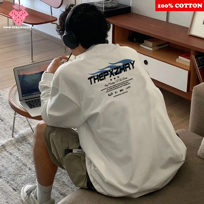 American Brand T-shirt Men 2025 Autumn New 100% Cotton White O-Neck Long sleeves Loose Casual T-shirt Black Y2k Top Men clothing
American Brand T-shirt Men 2025 Autumn New 100% Cotton White O-Neck Long sleeves Loose Casual T-shirt Black Y2k Top Men clothing