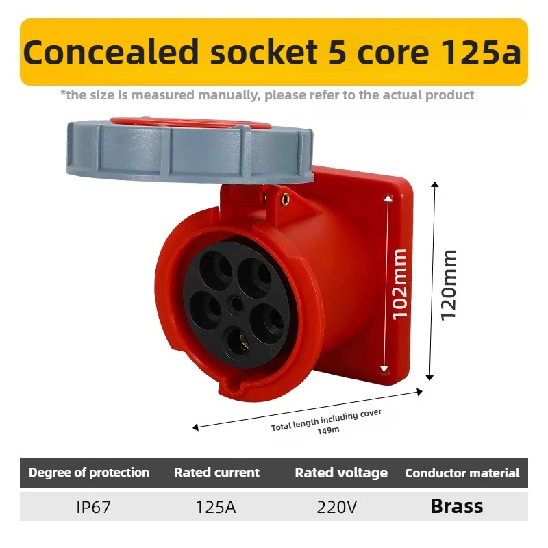 Разъем 125А для поверхностного монтажа и скрытого монтажа, трехфазный электрический водонепроницаемый пылезащитный промышленный авиационный разъем IP67 (5,1
Разъем 125А для поверхностного монтажа и скрытого монтажа, трехфазный электрический водонепроницаемый пылезащитный промышленный авиационный разъем IP67 (5,1