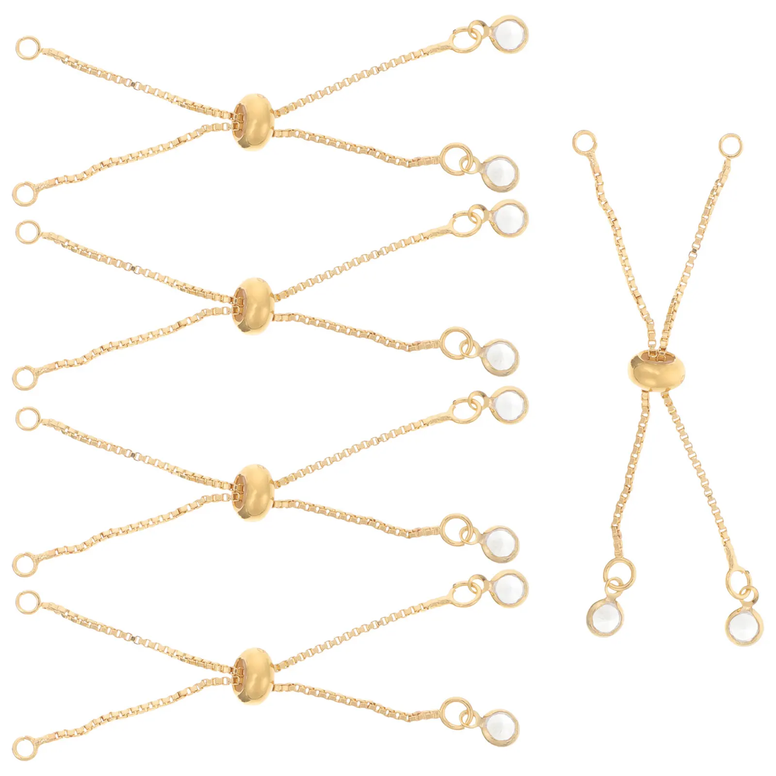 5 Pcs Bracelet Clasp Chain Extender for Jewelry Making Necklace Chains Copper Adjustable Slider
5 Pcs Bracelet Clasp Chain Extender for Jewelry Making Necklace Chains Copper Adjustable Slider
