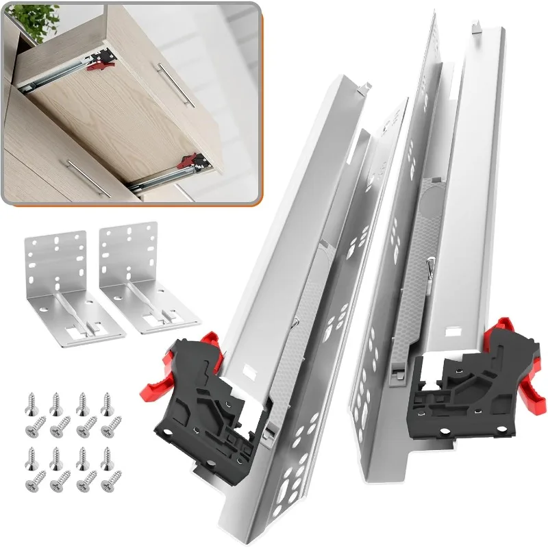6 Pair Undermount Soft Close Drawer Slides 9 12 15 18 21 24 Inch 80 lb Load Capacity Full Extension
6 Pair Undermount Soft Close Drawer Slides 9 12 15 18 21 24 Inch 80 lb Load Capacity Full Extension