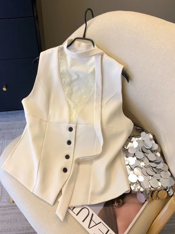 Сексуальный кружевной топ-жилет для женщин, универсальный (для ношения как под одеждой, так и самостоятельно), весна-лето, с высоким воротником, стандартной длины, без пуговиц, из чистого хлопка.
Сексуальный кружевной топ-жилет для женщин, универсальный (для ношения как под одеждой, так и самостоятельно), весна-лето, с высоким воротником, стандартной длины, без пуговиц, из чистого хлопка.